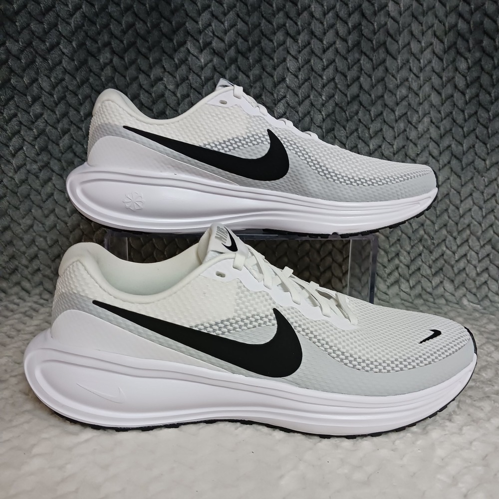 Nike Revolution 8 Women's Road Running Shoes White Black Platinum Sz 10 Wide